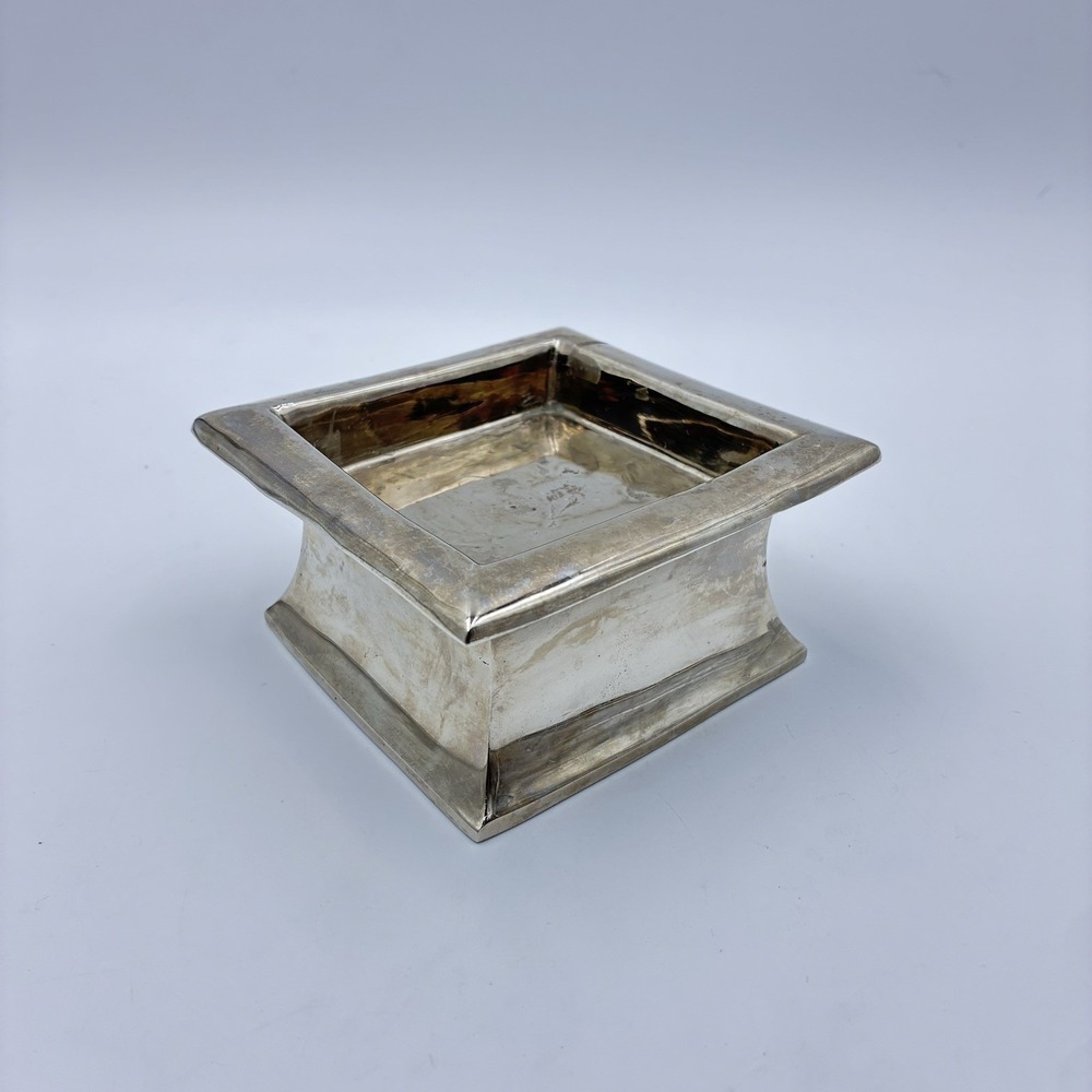 Vintage Chrome Heavy Candle Holder Made In India